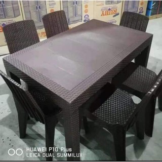 Plastic Rattan Tables and Chairs ( Please Read Below and Message Us ) (1)