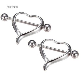 【Bluelans】1Pc Sexy Love Heart Nipple Shields Barbell Bar Ring Body Piercing Jewelry