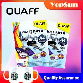Inkjet Paper Matte 108GSM A4 (100 Sheets) Quaff Brand