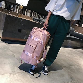 Women Travel Bag Waterproof Weekender Bags Oxford Cloth Luggages Handbag Shoulder Bag Traveling Bag Dry and Wet Separation Sport Bag Fitness Bag Gym Totes for Men Women ( Pink/Black) (7)