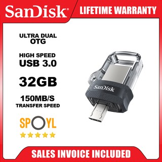 SanDisk OTG 32GB USB Flash Drive Dual Drive Ultra SDDD3 M3.0 (Speed up to 150MB/s) - Spoyl store (1)