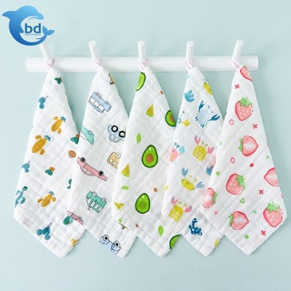 Blue Dolphin 6-layer gauze cotton printed small square scarf baby saliva towel baby face towel children handkerchief towel