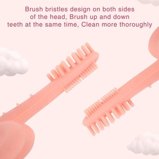 Elephant Silicone Infant-to-Toddler 2 in 1 Toothbrush and Teether, Soft Bristles, BPA Free (3)