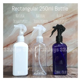 Plastic Rectangular 250ml Trigger Spray Sprayer Empty Rectangle Bottle