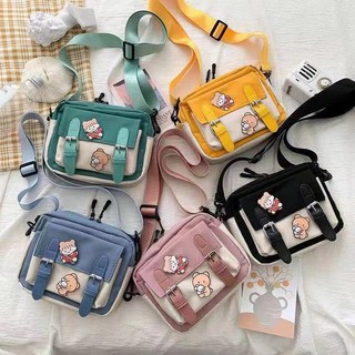 EMS Cute Canvas Bucket Mini Sling Bag For Women good quality