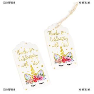 COD READY STOCK 50PCS Unicorn Paper Tag Label Birthday Gift Wrapping Supp