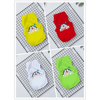 Pet clothes summer T-shirt pet dog cat vest cute Doraemon print puppy cat T-shirt clothing (1)