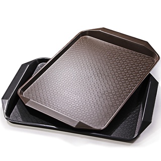 Rectangular Plastic Tray Non-Slip Serving Plate Tray Fruit Dessert Tray Round Plastic Tray (8)