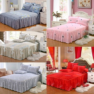 Twill Printing Bed Skirt Matte Dust Size Bedspread Bed Skirt