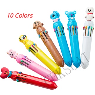 BT21 Character Pens 10 Colors Ballpoint Stationery BTS Kpop