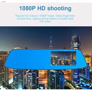Favorite☎▣◊Touch Screen Dash Cam Dual Rearview Mirror Full HD 1080P Car Camera Rearview Mirror Car D