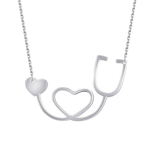 L' Amour Boutique N038 Stethoscope Necklace 92.5 Italy Silver