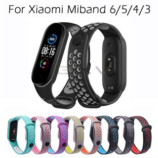 Sport Silicone Strap for Xiaomi Miband 6 5 Wristband Anti-sweat Band Sports Bracelet for Mi Band 4 3 Accessories