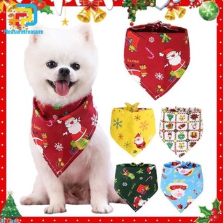 Christmas Pet Dog Bibs Bandana Dog Cat Printed Scarf Bibs Puppy Bandanas Pet Supplies PLEASURE