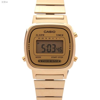 Ang bagong[wholesale]✾✱☃Casio Watch for Women LA670WGA-9DF Gold Stainless Steel Strap 30m Digital