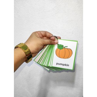 VEGETABLES FLASHCARDS for toddlers and kids, laminated 125 microns.