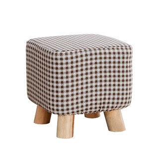 Yijiada shoe changing stool modern minimalist small solid wood round creative door fabric sofa stool<1
