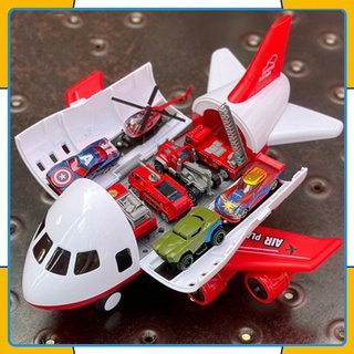 Simulating Large Storage Airplane Toy Transport Cargo Aircraft Plane with 6 Mini Car Vehicle Toys