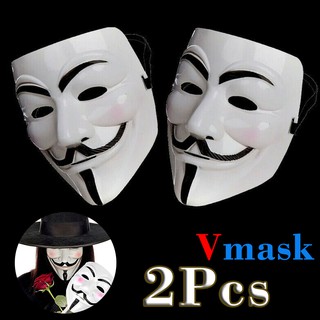 2pc Halloween Face Mask Fancy Dress​ Anonymous Hacker V for Vendetta Game Master
