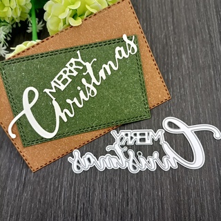 Merry Christmas Words Letters Metal Cutting Dies Scrapbooking Stencil DIY Paper Card Decorative Embossing Die Cut Craft Dies