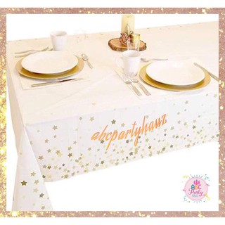 Reusable Plastic Table Cloth with Stars for Parties