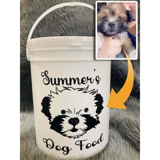 PERSONALIZED DOG FOOD DOG TREATS CONTAINER CANISTER CAT FOOD FUR BABIES