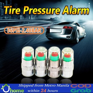 【SOYACAR】Car Tire Pressure Alarm Monitor Valve Stem Caps Sensor Indicator Valve Cap 2.4Bar 36PSI (1)