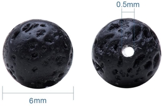 64 Pcs 6mm Natural Black Lava Stone Rock Gemstone Gem Round Loose Beads for Jewelry Making Findings Accessories(1 Strand) (3)