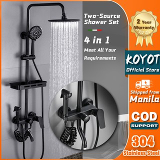 KOYOT 304 Stainless Steel Bathroom Hot and Cold 4 in 1 Brass Body Shower Set with Faucet