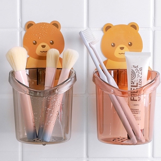 COD Toothbrush Holder Toothpaste Storage Rack Shaver Tooth Brush Cartoon Bear for Children Dispenser Bathroom Organizer