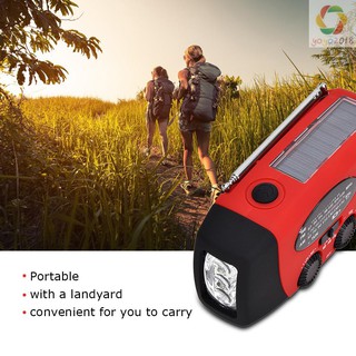 Portable Radio with AM/FM Flashlight Reading Lamp NOAA Weather Power Bank for Emergency Solar Powere