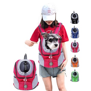 travel bagஐ☃Outdoor Large Pet Bag Dog Bag Pet Carry Double Shoulder Travel Backpack Breathable Fabri