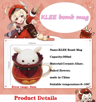Genshin Impact Klee: Bomb Mug Game Project Cosplay Props Cute Anime Ceramic Tea Cup 2021 N (7)