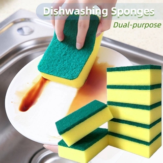 Kitchen Dishwashing Sponges Dual-purpose Non-Scratch Double-sided Cleaning Scrub Decontamination Sponges