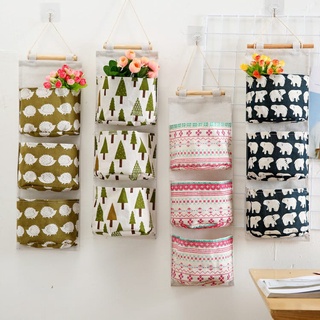 - D88 - Organizer Storage Bag Hanging korean Canvas Fabric 3 Bulkhead korean
