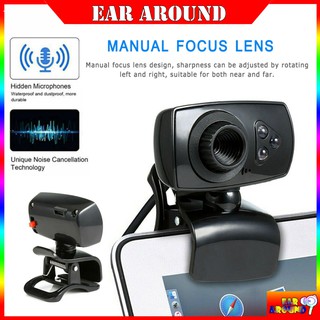 【IN STOCK】NEW Full HD 50MP Webcam computer camera with microphone high-end video call USB 3 LED Video Camera ear around