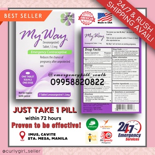 USA Morning After / Emergency / My Way / Plan B ONHAND RUSH Same Day Shipping for Metro Manila (3)