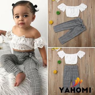 ❀Yaho❀2pcs Toddler Kids Baby Girl Hollow Clothes Lace Tops