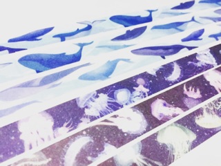 Jellyfish Deep Blue Sea Ocean Fish Washi Tape 15mm*7m (8)