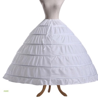 HAN 6 Hoops Petticoats Bustle Ball Gown Wedding Dress Underskirt Bridal Crinolines