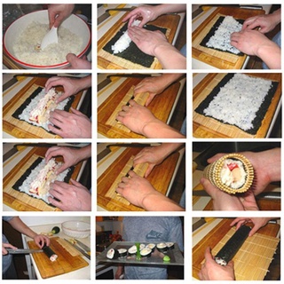 cooling mat♞┇Convenience Japanese Sushi Rice Rolling Roller Bamboo DIY Maker Sushi Mat Cooking