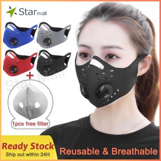 PM2.5 Face Mask Dustproof Mouth Mask Washable Reusable with Activated Carbon Filter Mouth-muffle Facemask