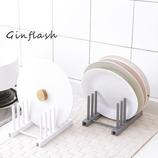 Ginflash Kitchen Racks Plastic Dish Lid Holder Storage Rack Drain Storage Organizers