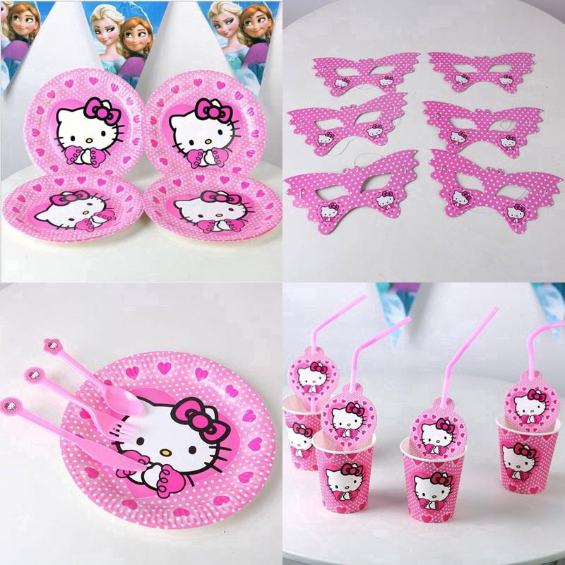 Hello Kitty Theme Kids Birthday Party Decoration Set Favor Tableware Decor Gift (6)
