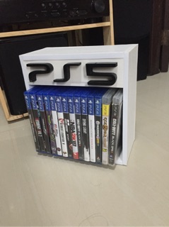 Playstation 4 and 5 cd rack (custom wood) (6)