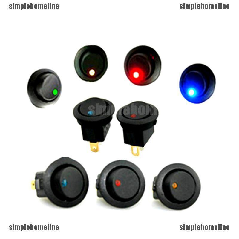 ♣♣12V Car Round Dot LED Light Rocker Toggle Switch Sales