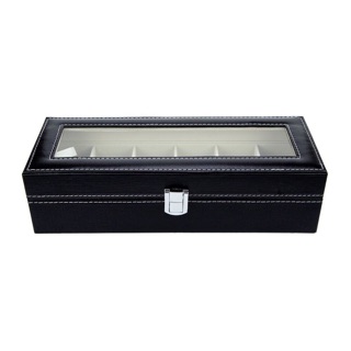 COD Watch Box 6 Grid Leather Display Jewelry Case Organizer (6)
