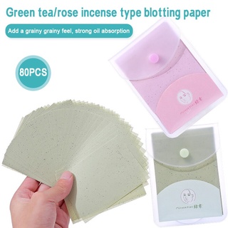 1Pack 160pcs Portable Face Absorbent Oil Control Paper Wipes Oil Removal Absorbing Sheet Matcha Oily Face Blotting Paper