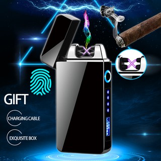 Classic Dual Arc Lighter Rechargeable Windproof Plasma Arc Electronic Electric Lighter Gift with Box