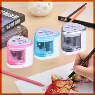 【ready stock】 Multi-functional Automatic Electric Pencil Sharpener Battery Operated with 2 Holes(6-